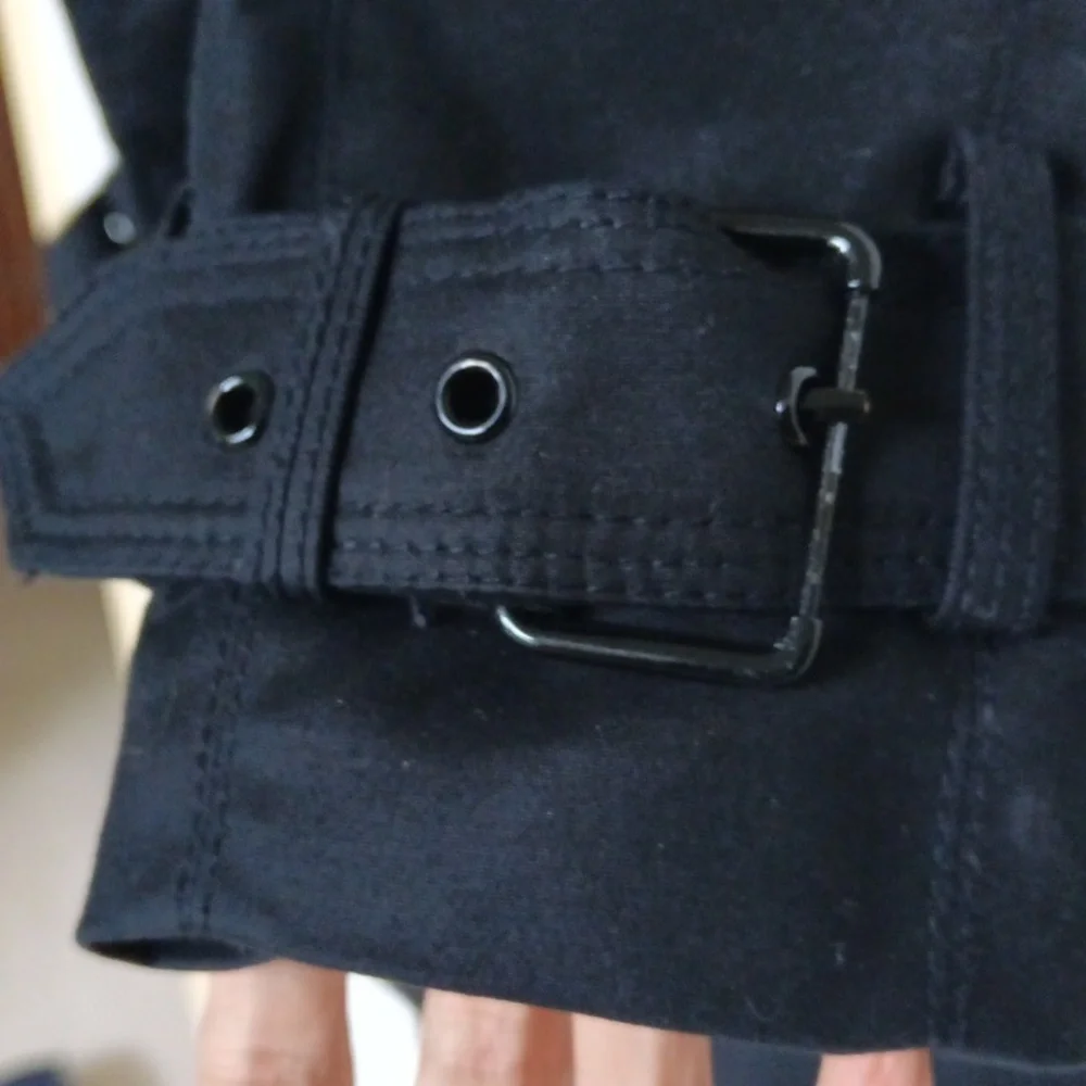 Ptp20" Zara Quilted Trench Coat In Black For Women - Picture 10 of 17